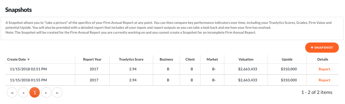 Snapshot Dashboard